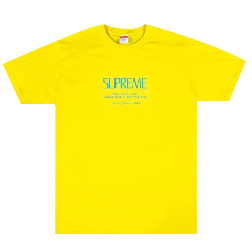 SUPREME SS20 "Anno Domini Tee" Yellow S/S T-Shirt